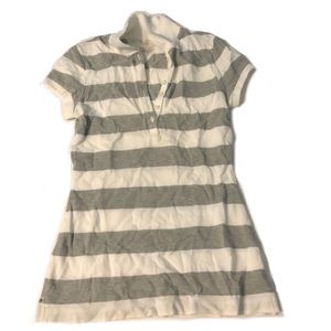 Express white and gray collared xs short sleeve